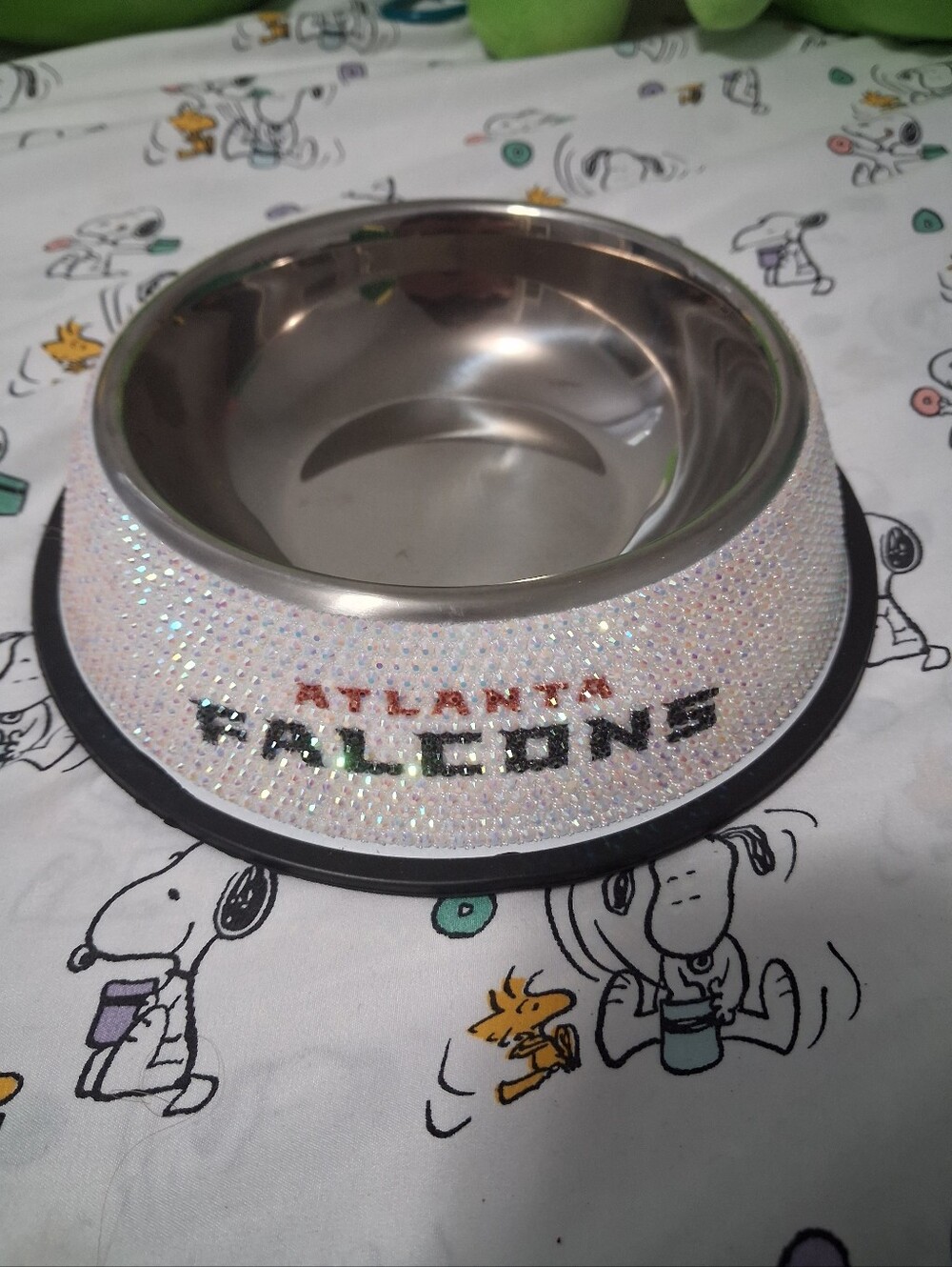 The Memory Company NFL Bling Team Logo Atlanta Falcons Stainless Steel Dog Bowl